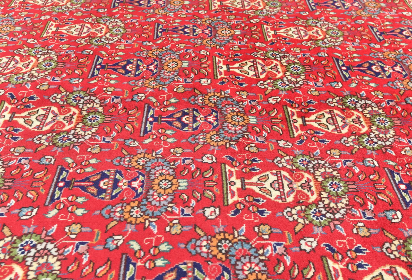 Vintage Red Pictorial Traditional 10X13 Tabriz Persian Rug - 5