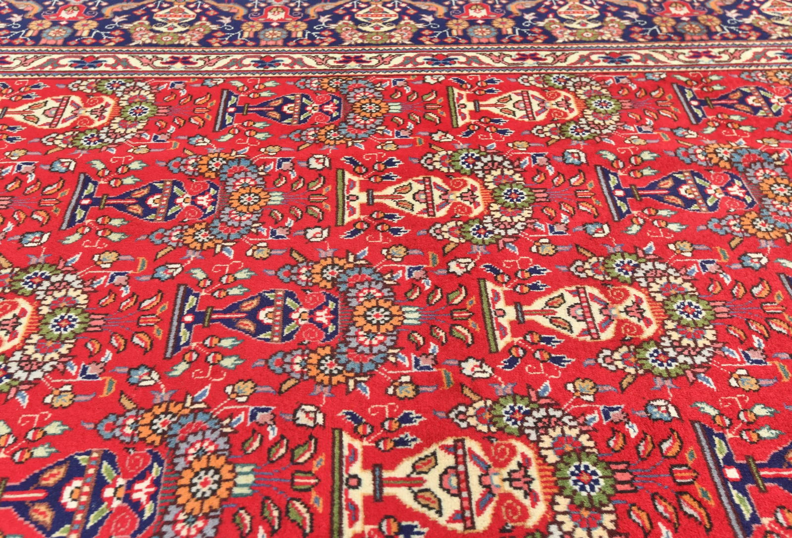 Vintage Red Pictorial Traditional 10X13 Tabriz Persian Rug - 7