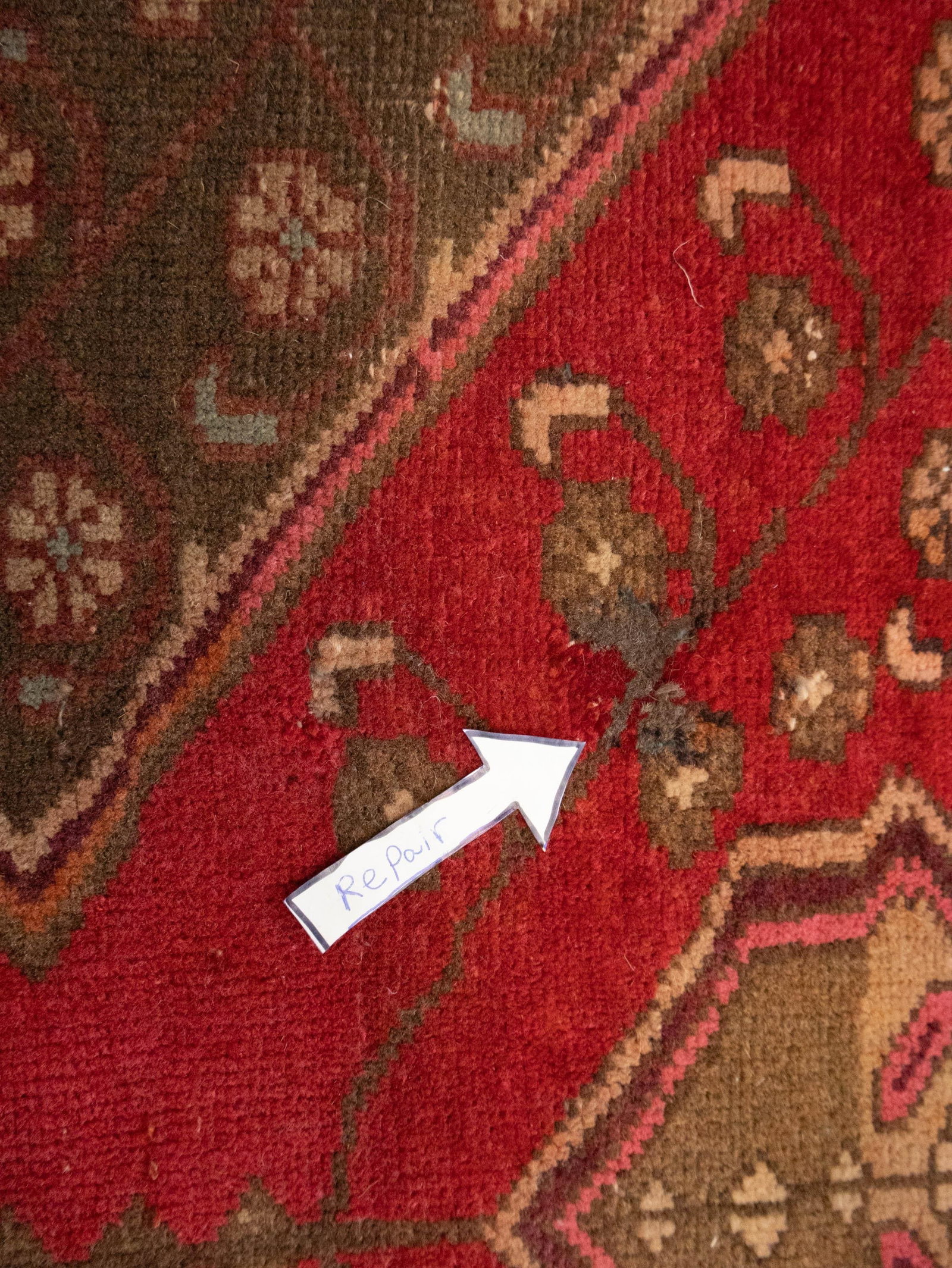 Semi Antique Red Tribal Floral 4X10 Meshkin Persian Runner Rug - 12