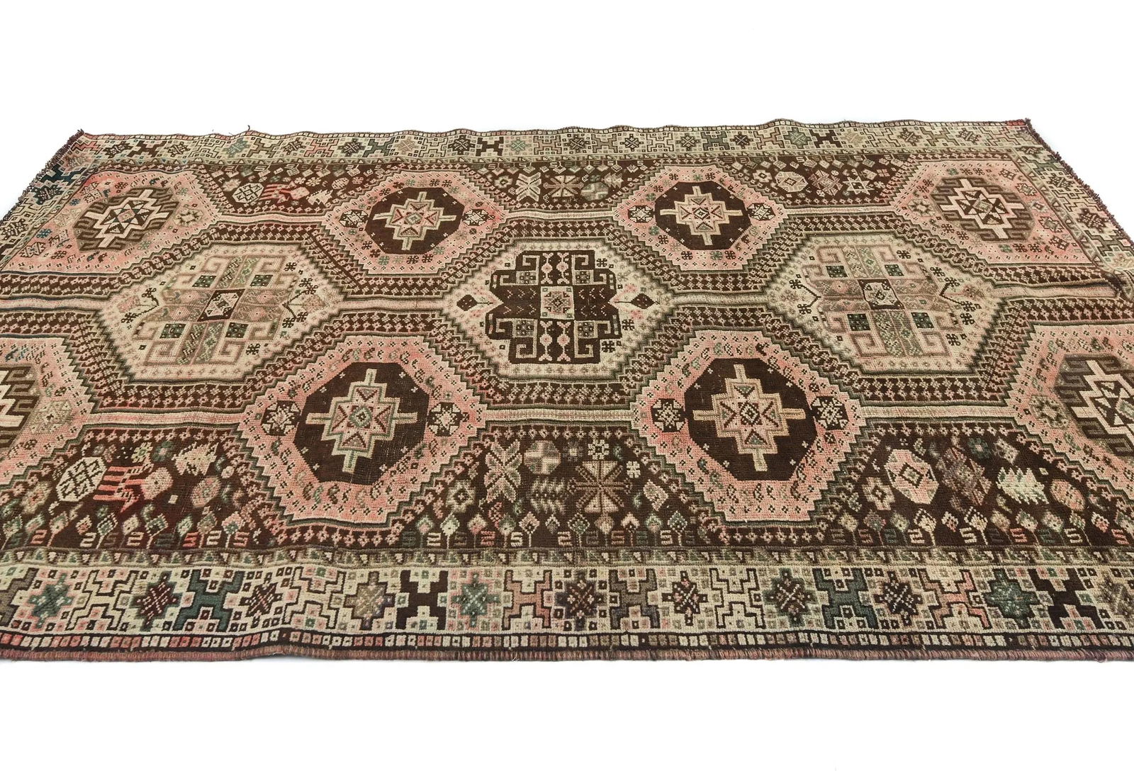 Semi Antique Dark Brown Tribal 5X8 Shiraz Persian Rug - 4