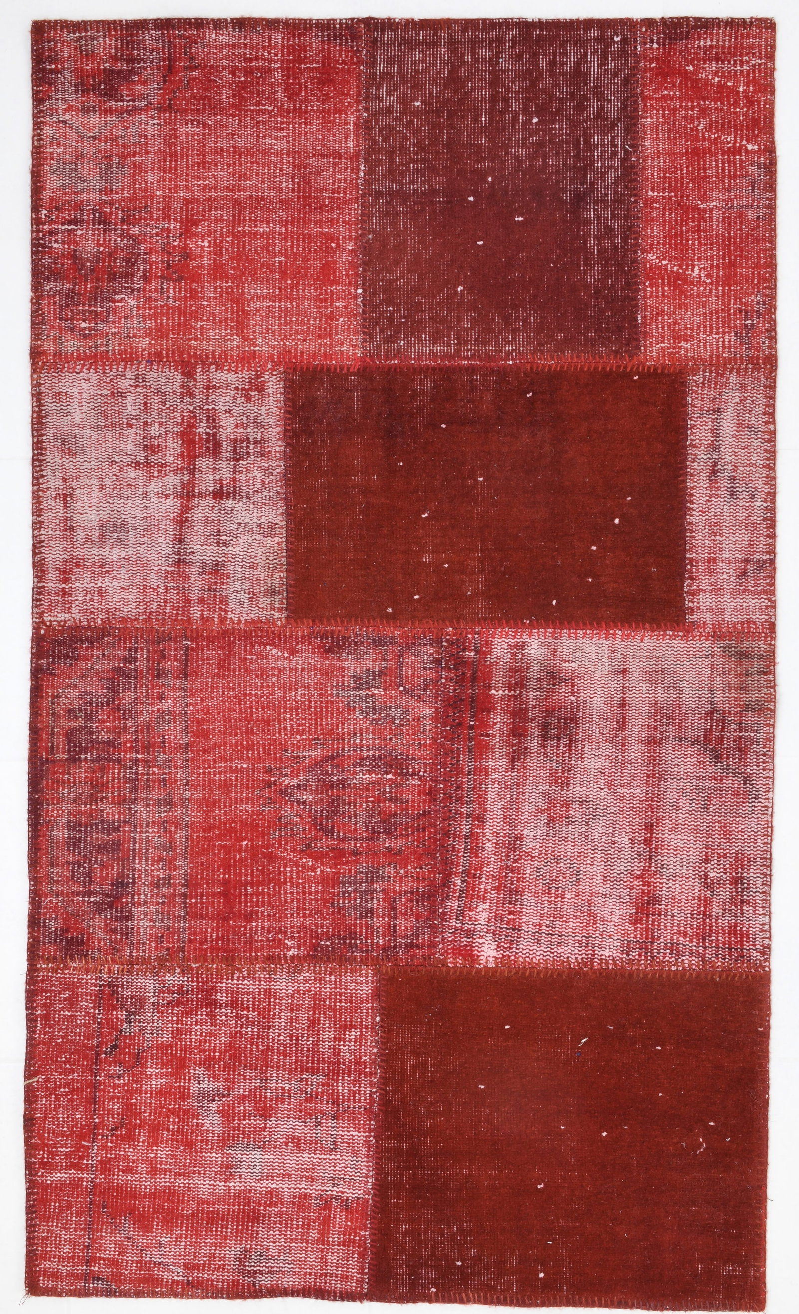 3'2'' x 5'6'' Handmade Vintage Wool Patchwork Rug - 552 (1 of 19)