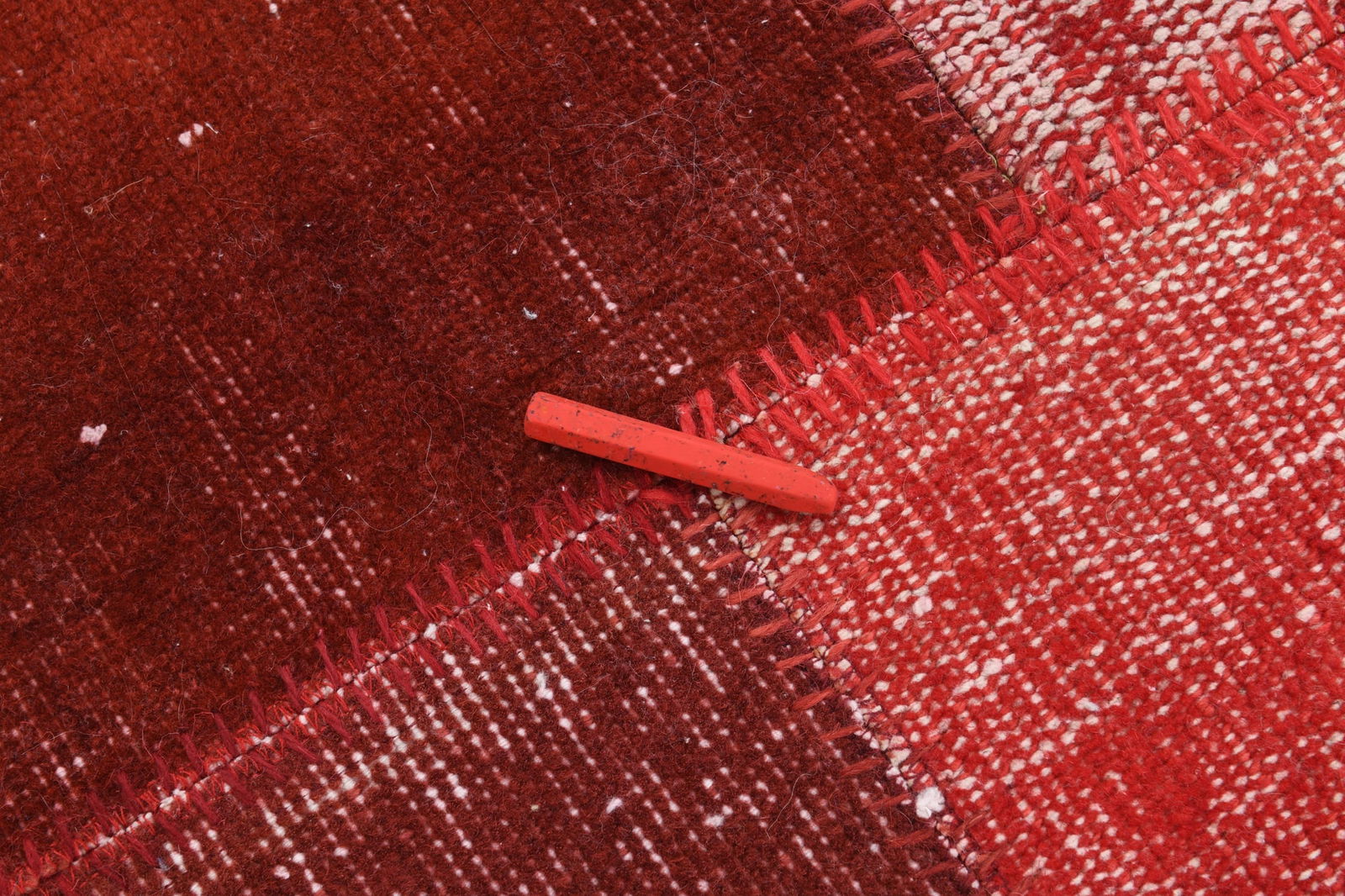 3'2'' x 5'6'' Handmade Vintage Wool Patchwork Rug - 552 - 7