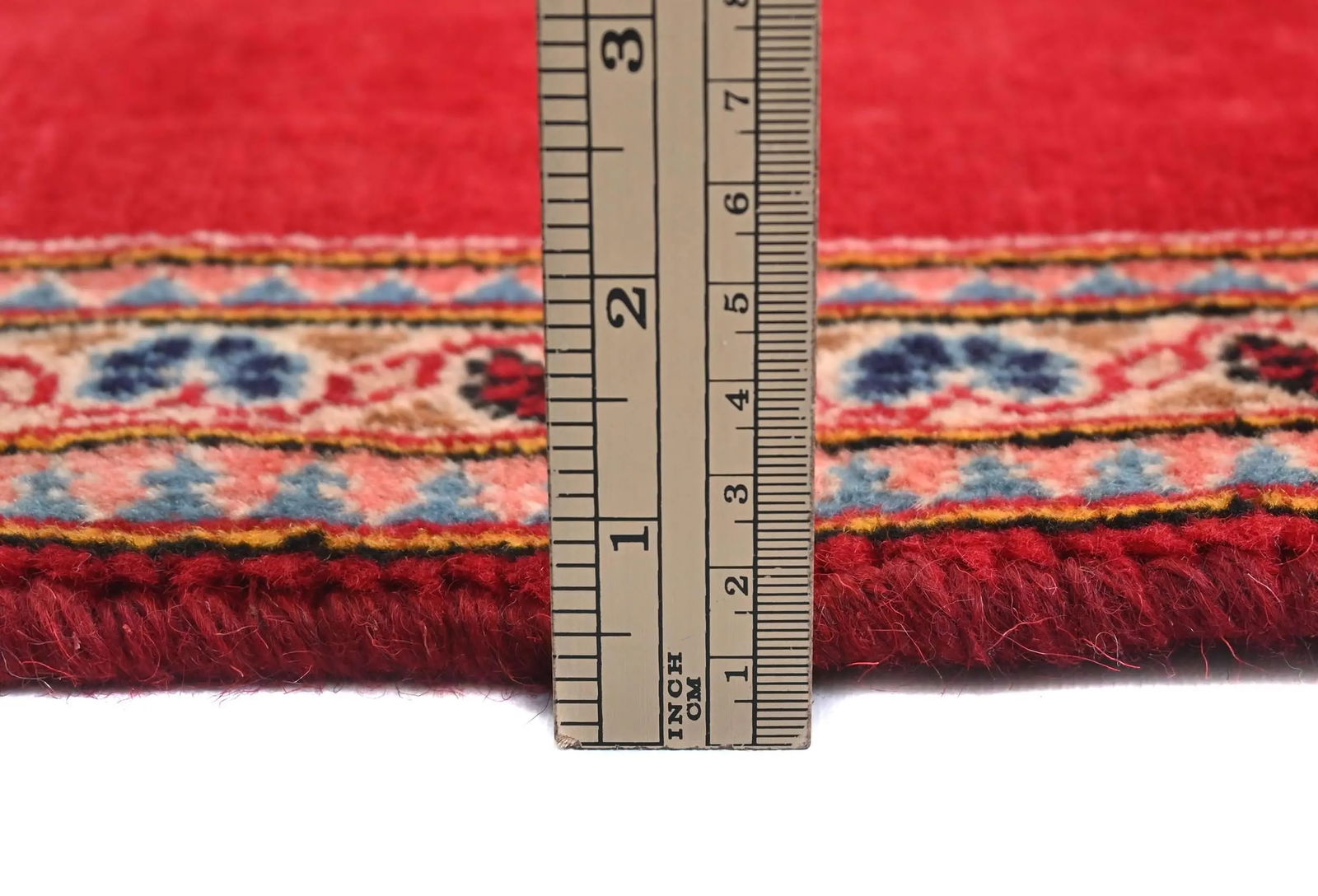 Vintage Red Pictorial Floral 3'8X8'6 Kashan Persian Rug - 10