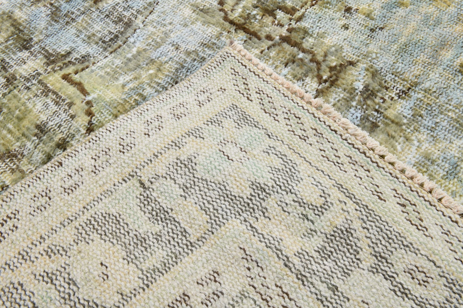 5'7'' x 9'1'' Handmade Vintage Wool Rug - 20140 - 13