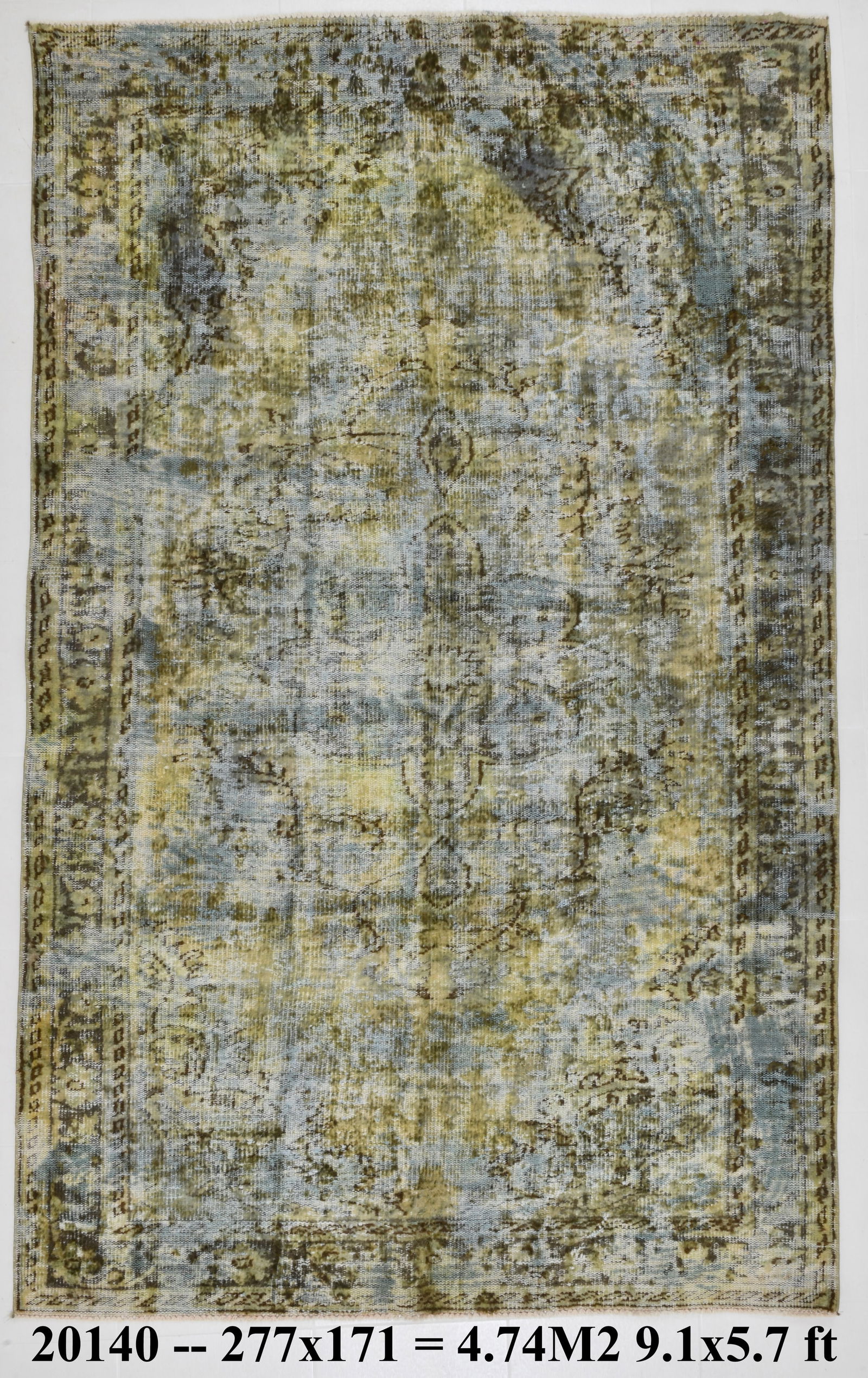 5'7'' x 9'1'' Handmade Vintage Wool Rug - 20140 (1 of 20)