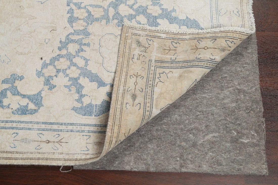 Antique Muted Distressed Kerman Persian Rug 10x13 - 7