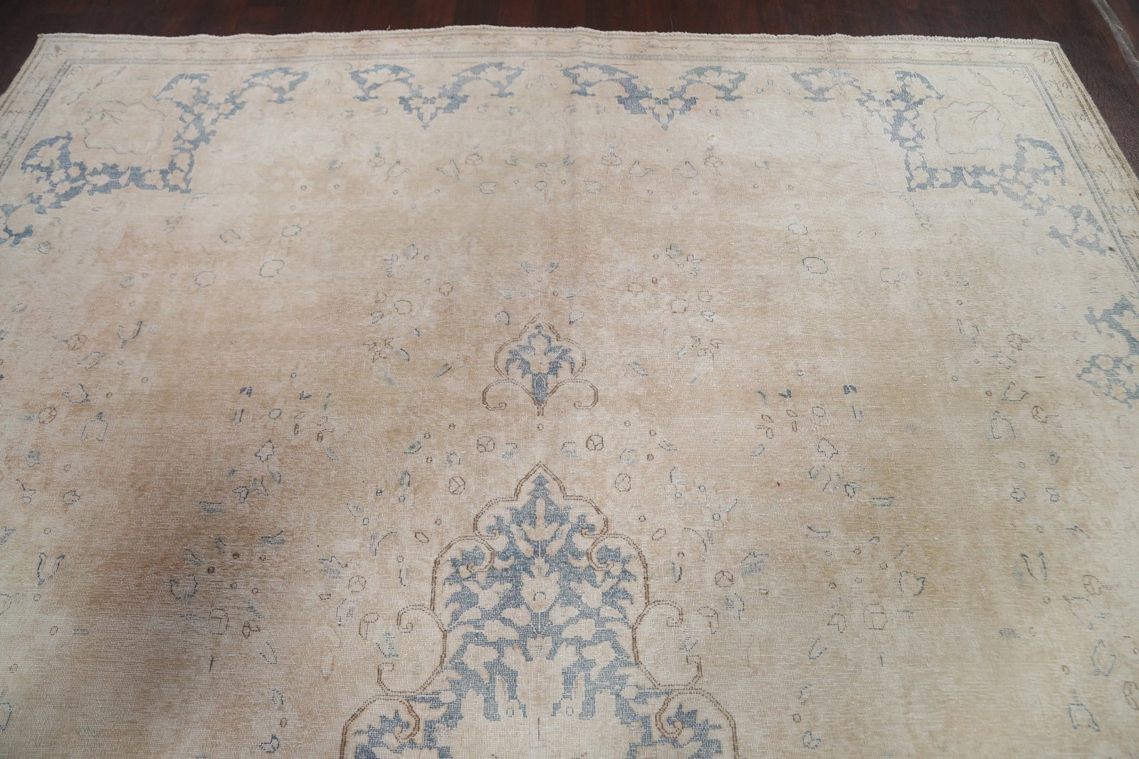 Antique Muted Distressed Kerman Persian Rug 10x13 - 9