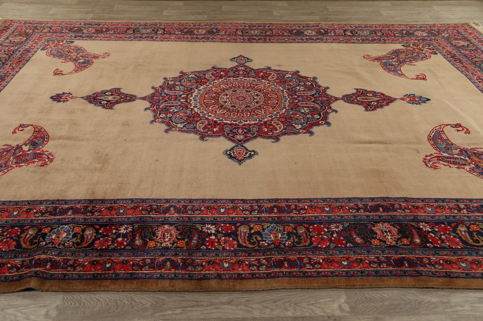 Antique Vegetable Dye Mashad Persian Area Rug 10x13 - 20