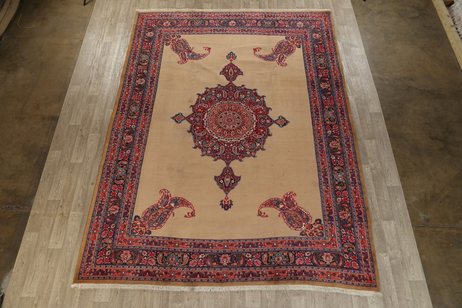 Antique Vegetable Dye Mashad Persian Area Rug 10x13 - 2
