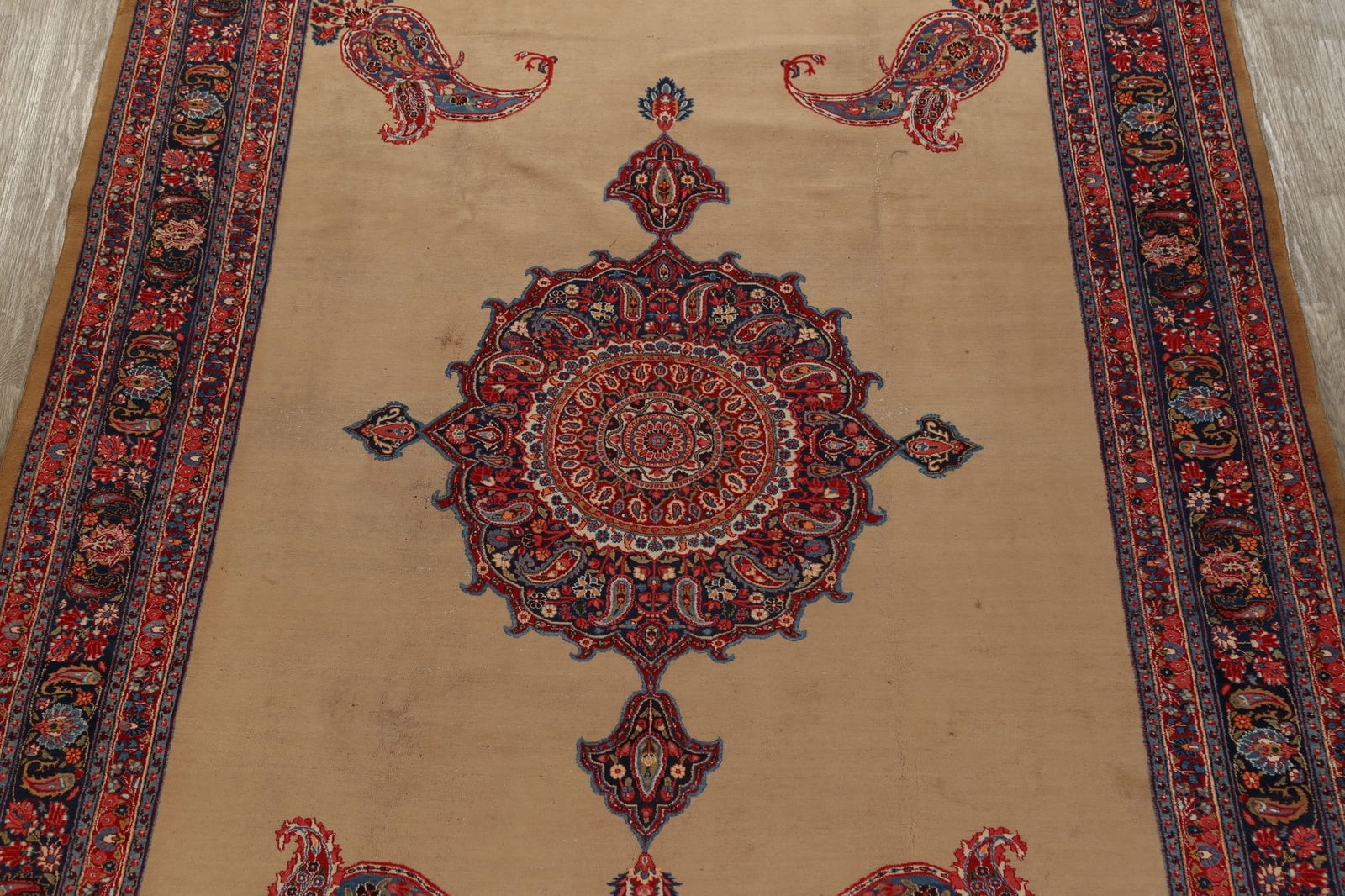 Antique Vegetable Dye Mashad Persian Area Rug 10x13 - 3