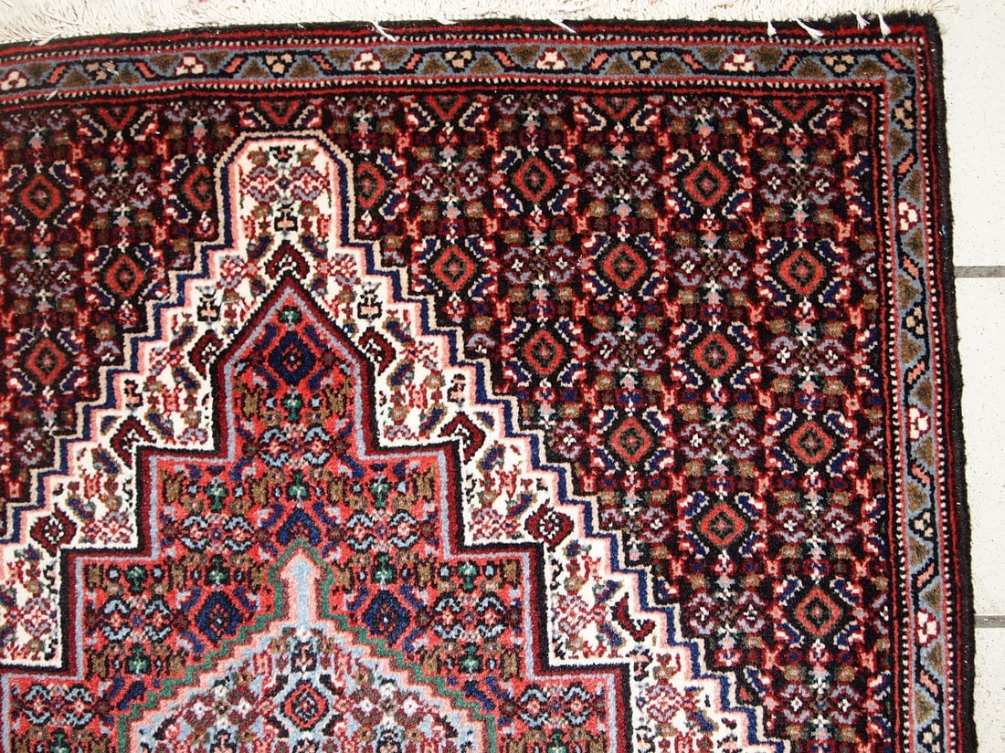 Handmade vintage Persian Nain rug 2.5' x 3.3' (76cm x 100cm) 1970s - 2
