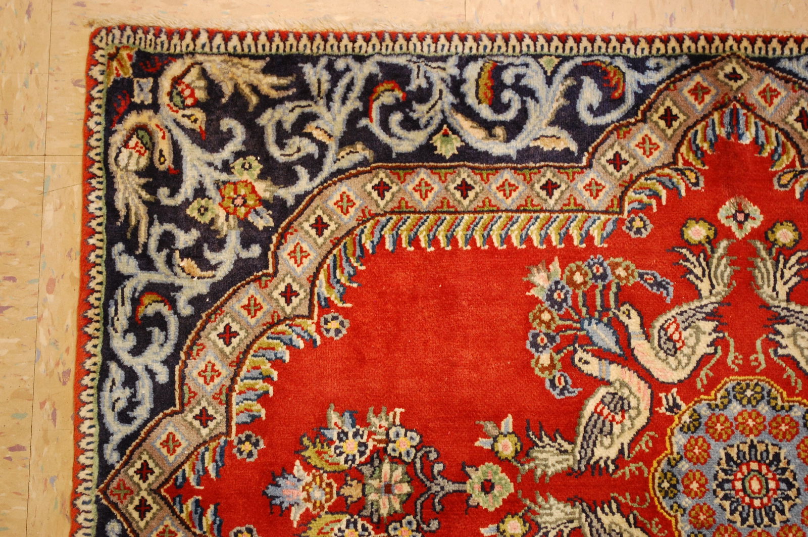 Persian KASHAN RUG 2'3"x 3'3" - 4