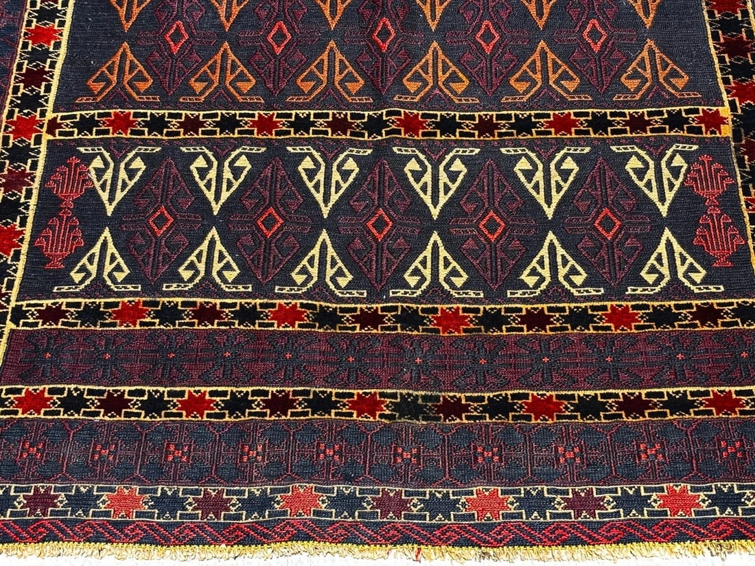 Hand-Knotted Soumak Kilim Flatweave Tribal Wool Oriental Area Rug 4'5" x 6'9" - 2