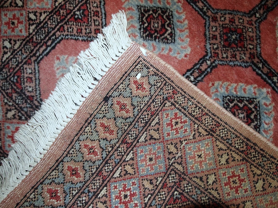 Handmade vintage Uzbek Bukhara rug 2.6' x 3.8' (81cm x 118cm) 1960s - 11