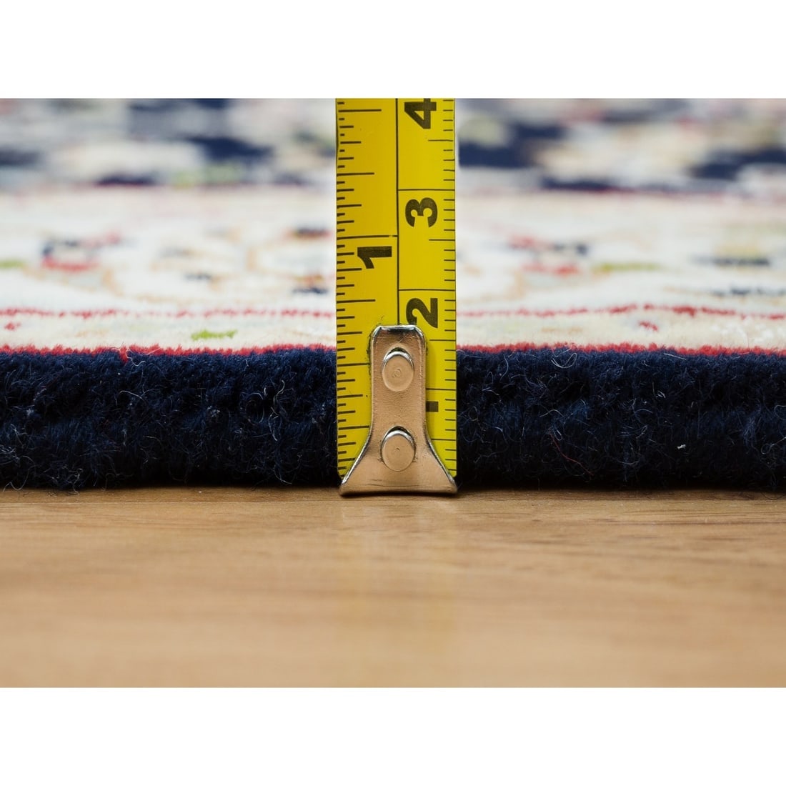 Midnight Blue, Nain Design, 250 KPSI, Wool Hand Knotted Runner Rug - 7