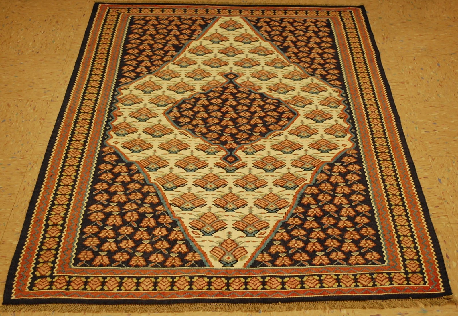 Persian SENNAH KILIM RUG 3.8x5.4 (1 of 10)