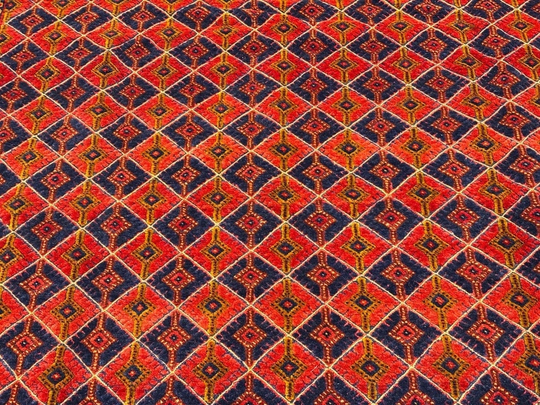 Hand-Knotted Balouch Tribal Wool Geometric Afghan Oriental Area Rug 6'11" x 9'1" - 5