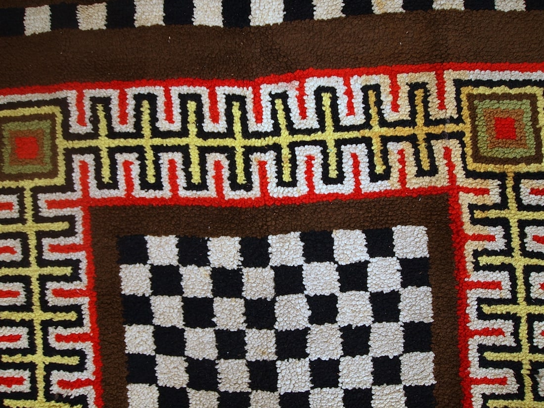 Handmade vintage French Modern rug 5.9' x 10.5' (180cm x 322cm) 1960s - 3