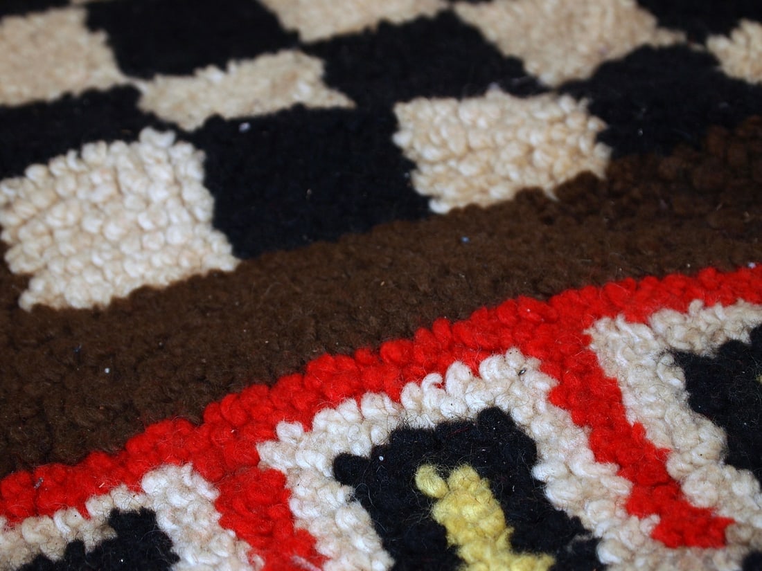 Handmade vintage French Modern rug 5.9' x 10.5' (180cm x 322cm) 1960s - 8