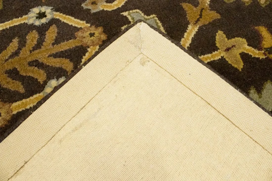 Dark Brown Floral Modern 8X11 Oriental Hand-Tufted Rug - 17