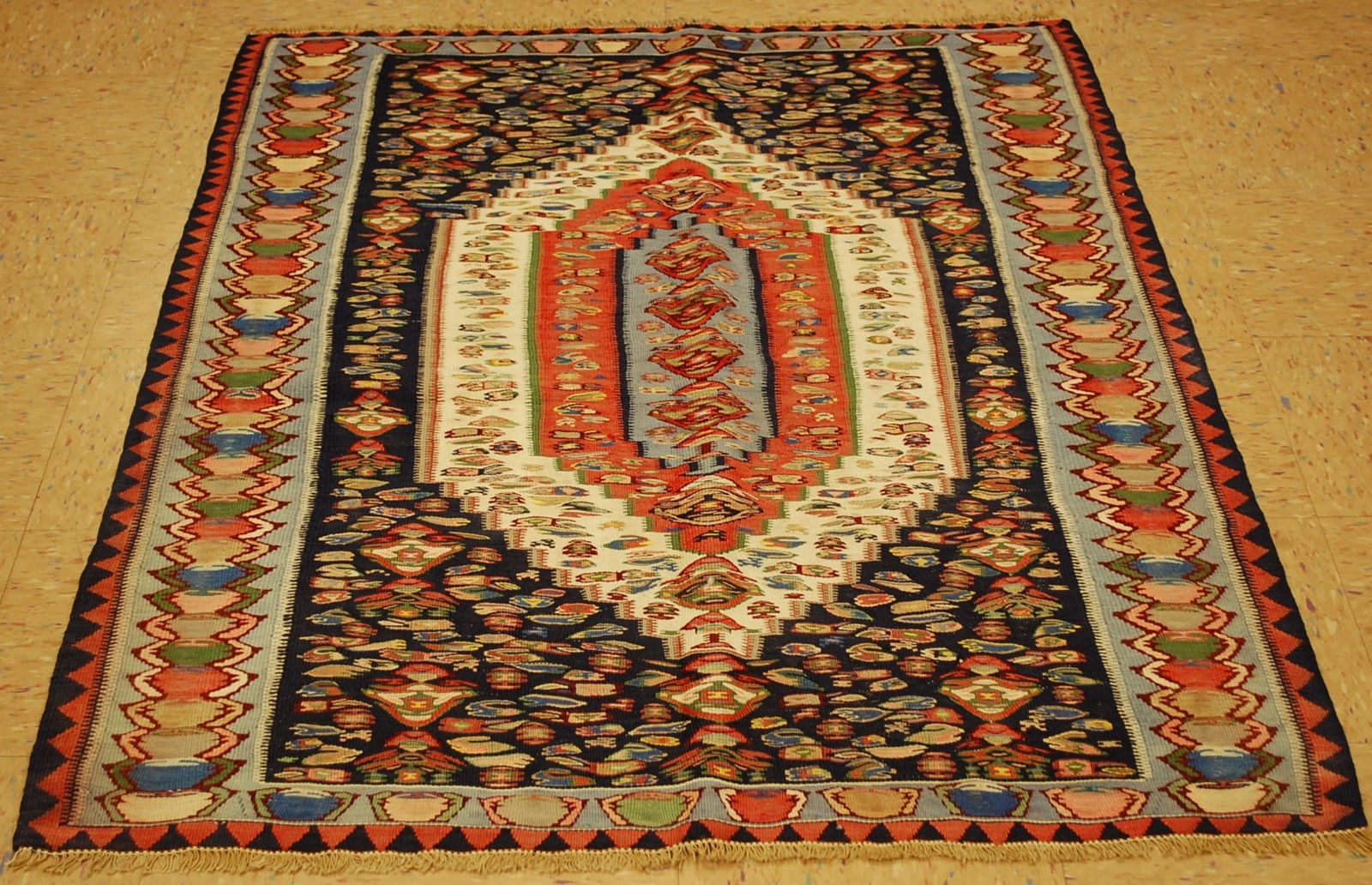 Persian SENNAH KILIM 3'8" x 4'10" (1 of 11)