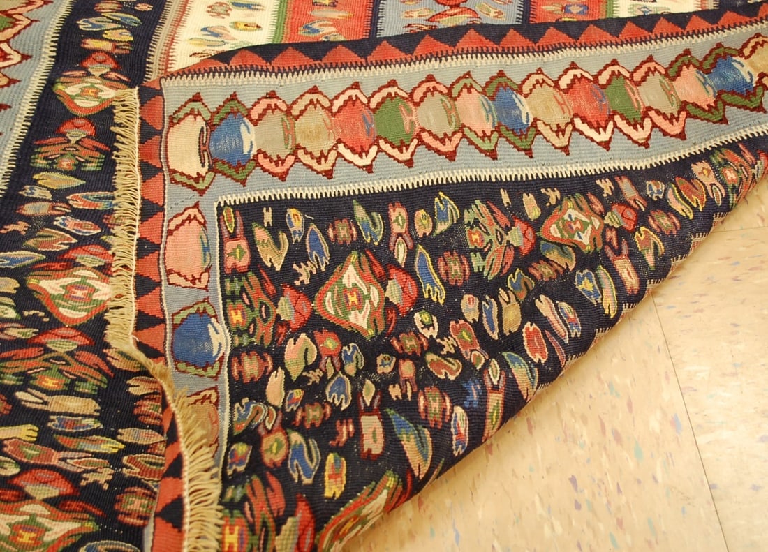 Persian SENNAH KILIM 3'8" x 4'10" - 9