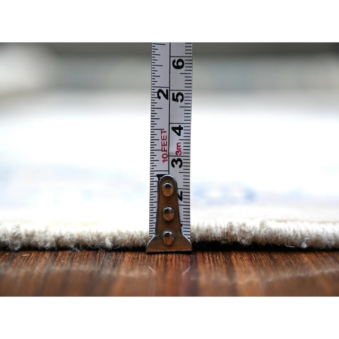 Feather White Kazak High Grade Wool Hand Knotted Oriental Rug - 5