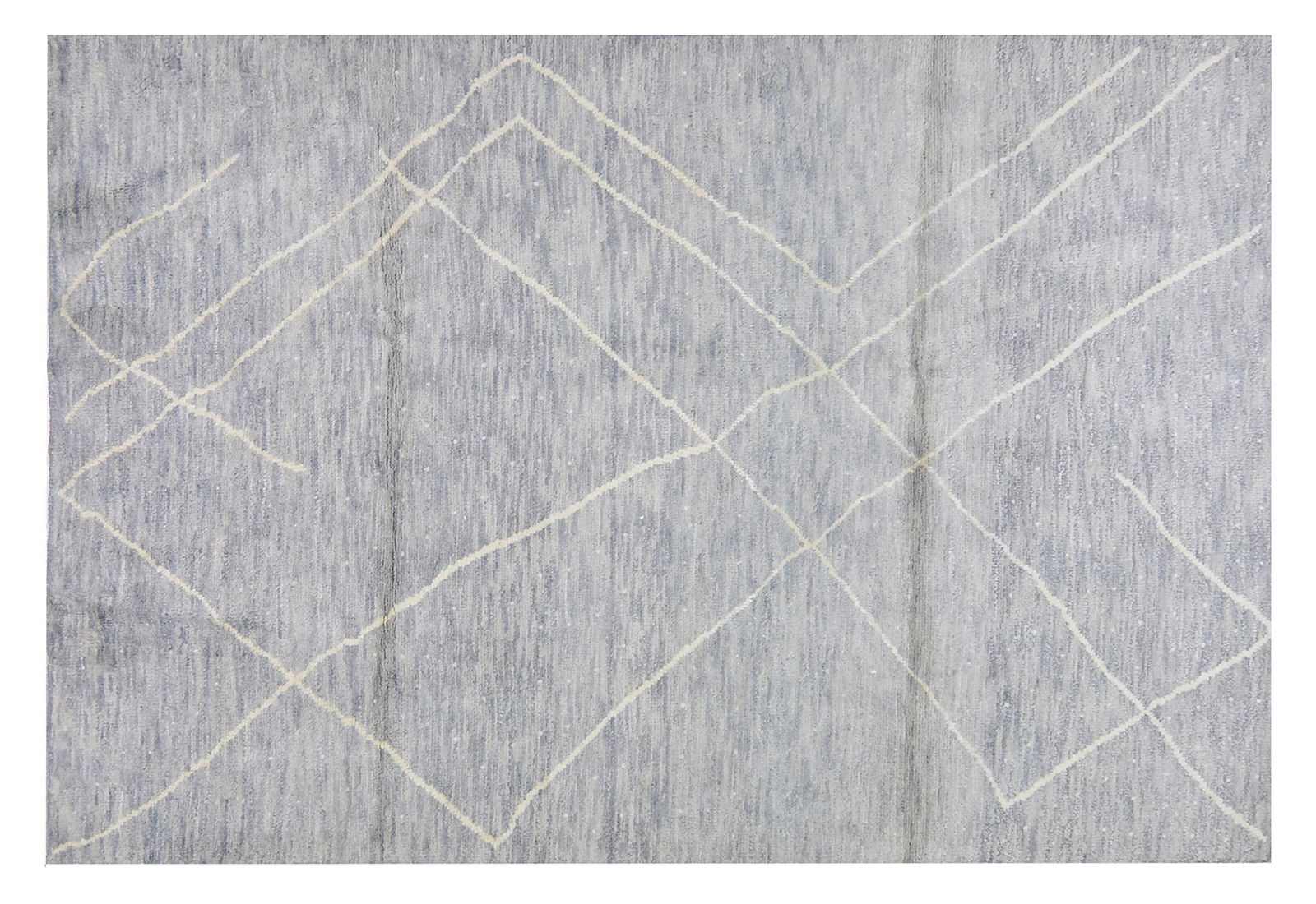 HAND KNOTTED RUG; MOROCCAN: Title:HAND KNOTTED RUG; MOROCCAN Description: Structure: HAND KNOTTED Origin: MOROCCAN Size: 5'6X8'2 Material: WOOL Design: MOROCCAN Condition: NEW Care: PROFESSIONAL Reserve: $700.00 Shipping:<