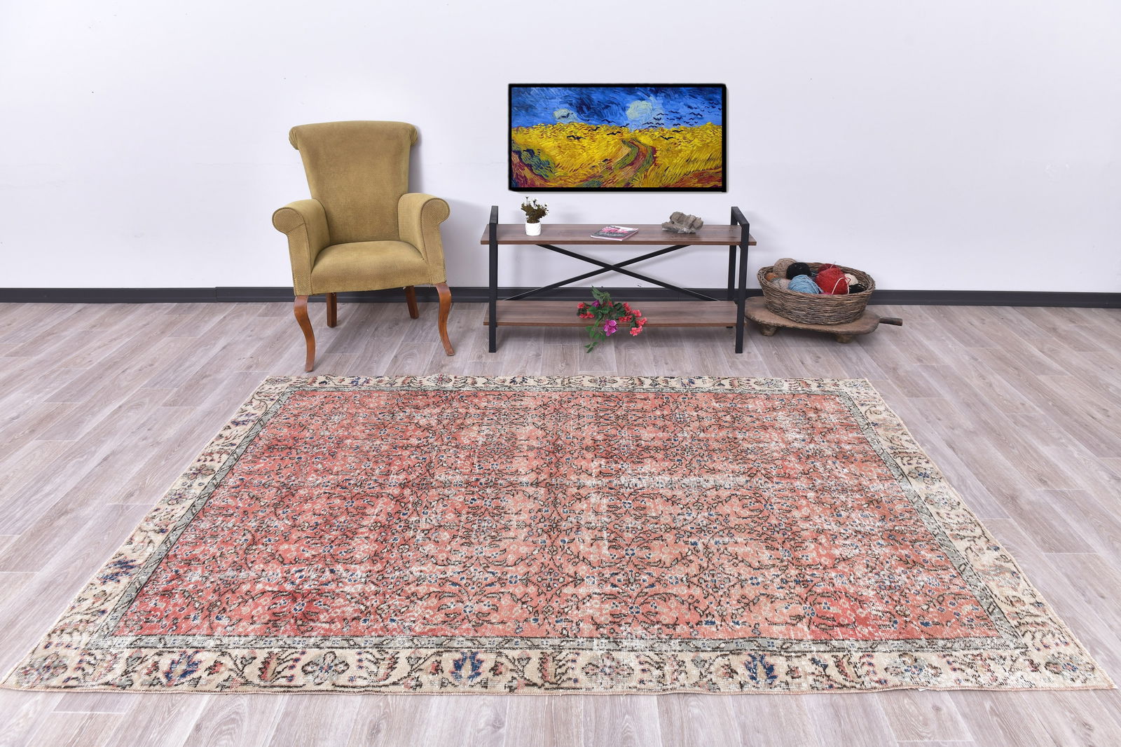 5'6'' x 8'4'' Turkish Flatweave Kilim Rug - 240660: Title: 5'6'' x 8'4'' Turkish Flatweave Kilim Rug - 240660Description:5'6'' x 8'4'' Turkish Flatweave Kilim Rug - 240660Origin:TurkiyeDate/Period:1960-90Materials:Wool,CottonDimension:5'6''x8'4'' ft,
