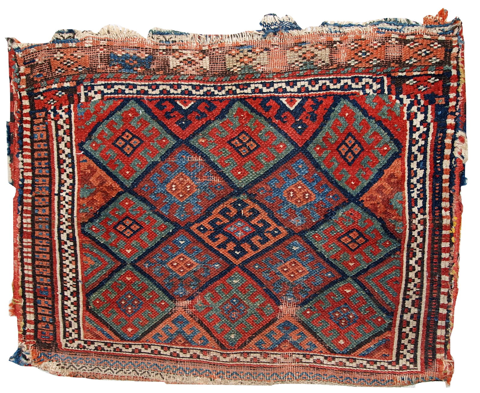 Handmade antique collectible Persian Kurdish bag 1.8' x 2.4' (56cm x 73cm) 1880s - 2