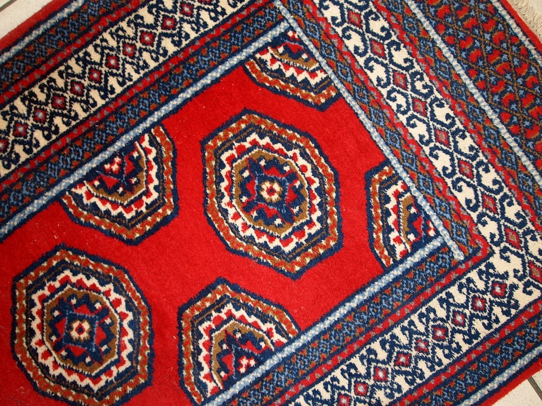 Handmade vintage Indo-Mahal rug 2.7' x 5.1' (82cm x 156cm) 1970s - 4