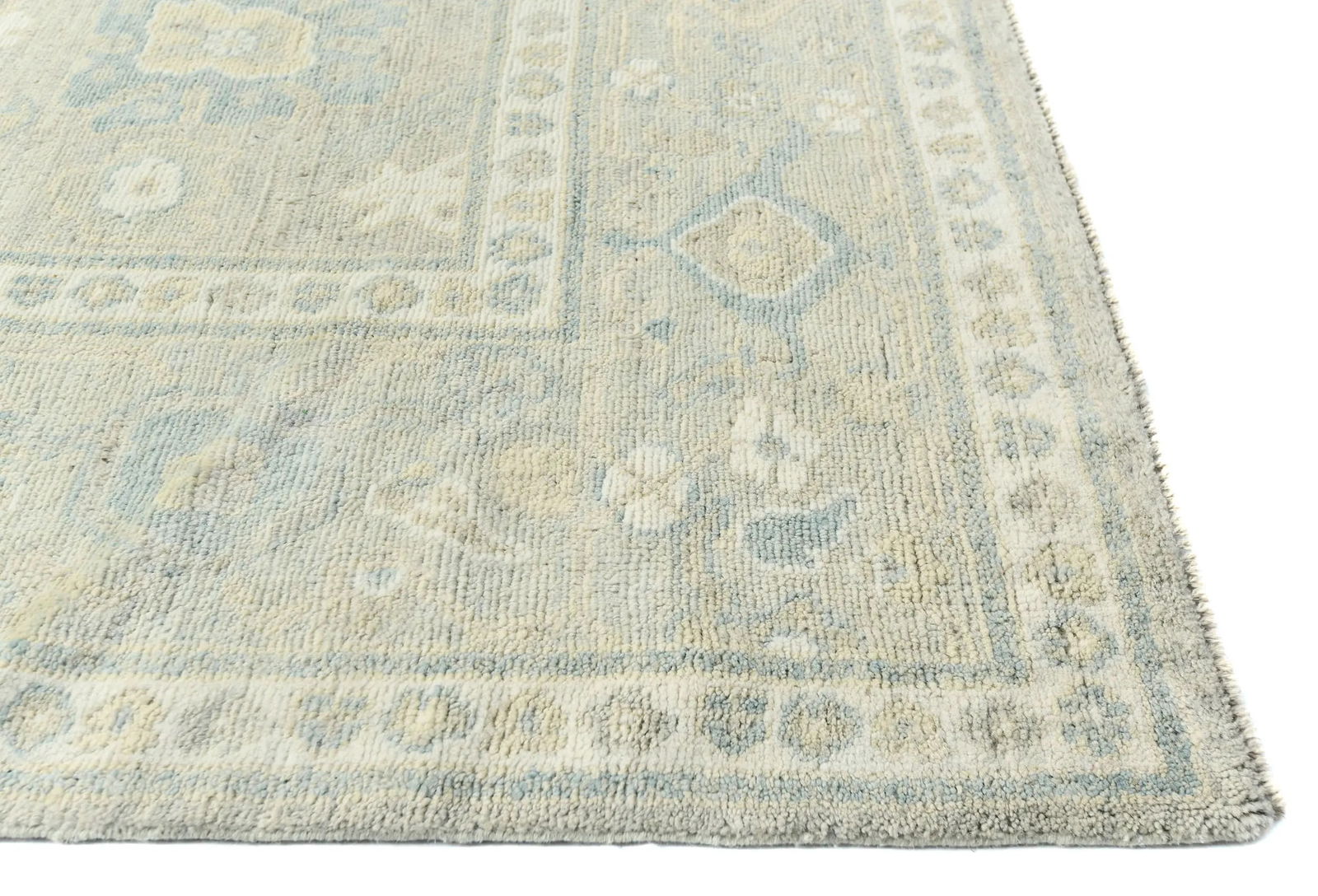 Muted Pastel Brown Floral Distressed 9X12 Oushak Chobi Oriental Rug - 8