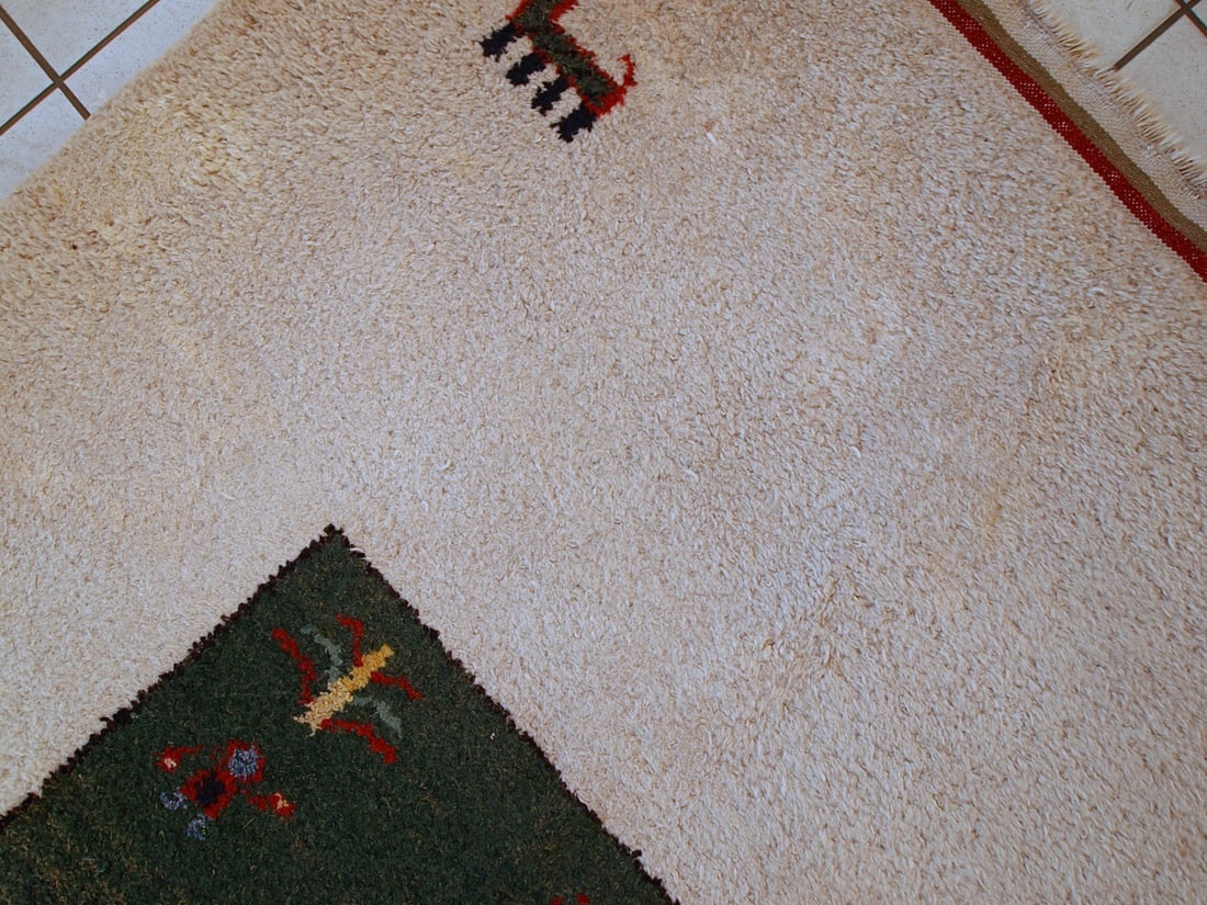 Handmade vintage Persian Gabbeh rug 4.6' x 7' ( 140cm x 215cm ) 1960 - 10