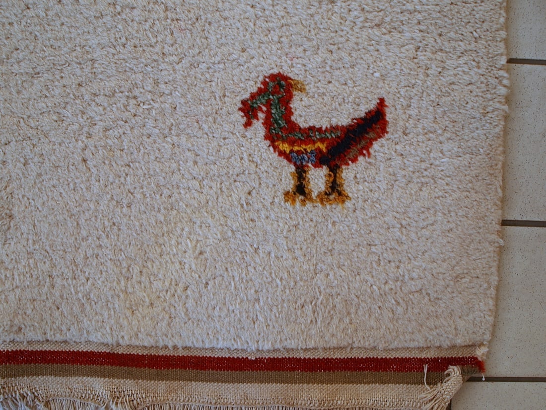 Handmade vintage Persian Gabbeh rug 4.6' x 7' ( 140cm x 215cm ) 1960 - 16