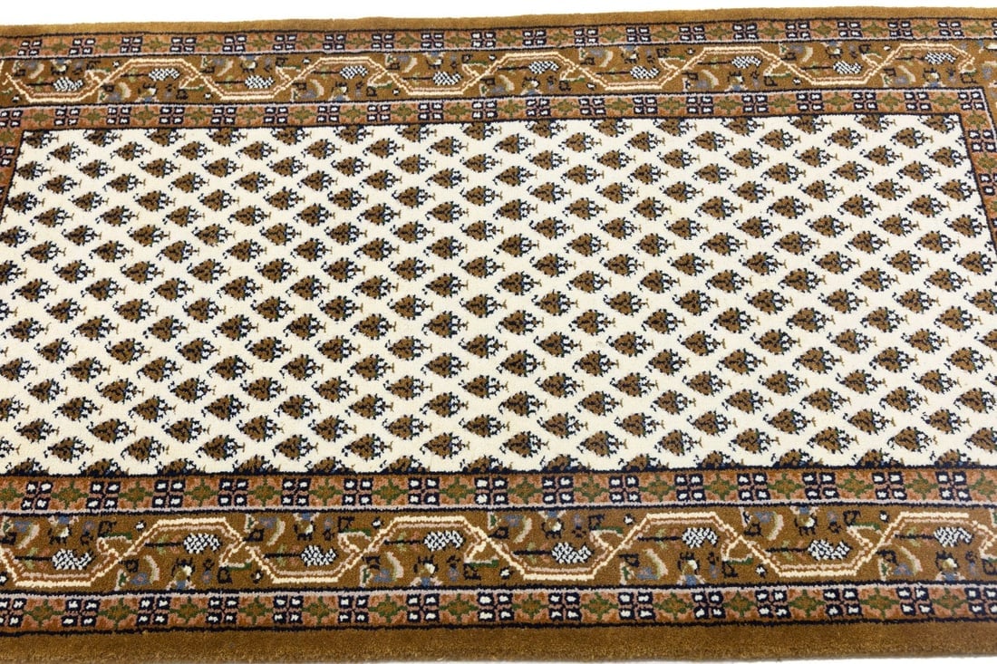 Cream Floral 3X5 Indo Botemir Oriental Rug - 8