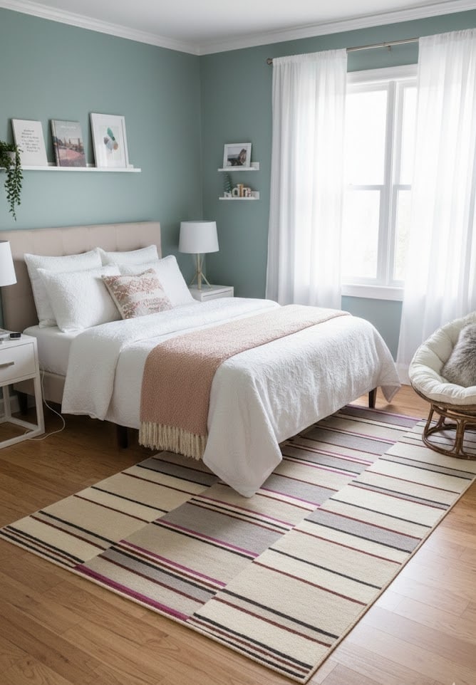 Multicolored Stripes 5X8 Hand-Tufted Modern Rug - 2