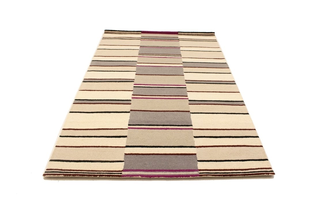 Multicolored Stripes 5X8 Hand-Tufted Modern Rug - 3