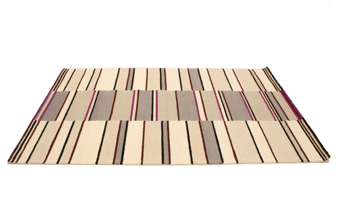 Multicolored Stripes 5X8 Hand-Tufted Modern Rug - 5