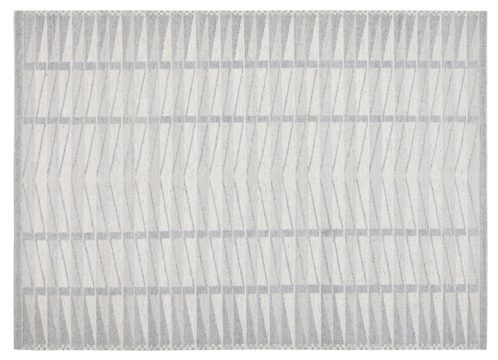 FLATWEAVE RUG; SCANDINAVIAN: Title:FLATWEAVE RUG; SCANDINAVIAN Description: Structure: FLATWEAVE Origin: SCANDINAVIAN Size: 8'3X10 Style: MODERN Material: WOOL Design: SCANDINAVIAN/KILIMS Condition: NEW Care: PROFESSIONAL Reserve