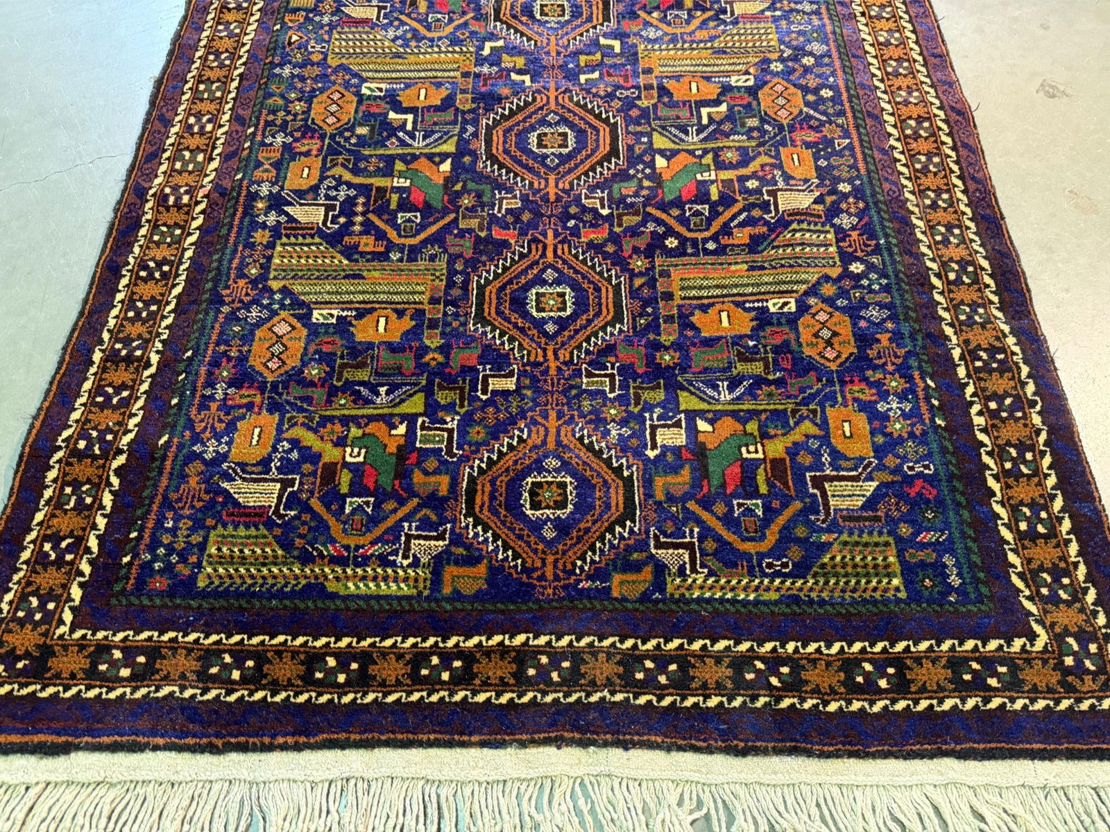 Fine Afghan Baluchi Rug 3.9x6.4 - 2