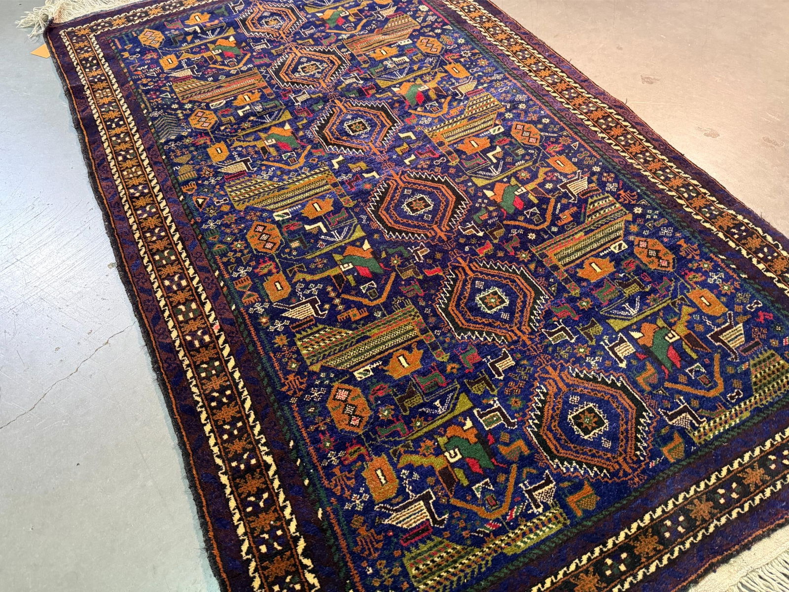 Fine Afghan Baluchi Rug 3.9x6.4 - 3