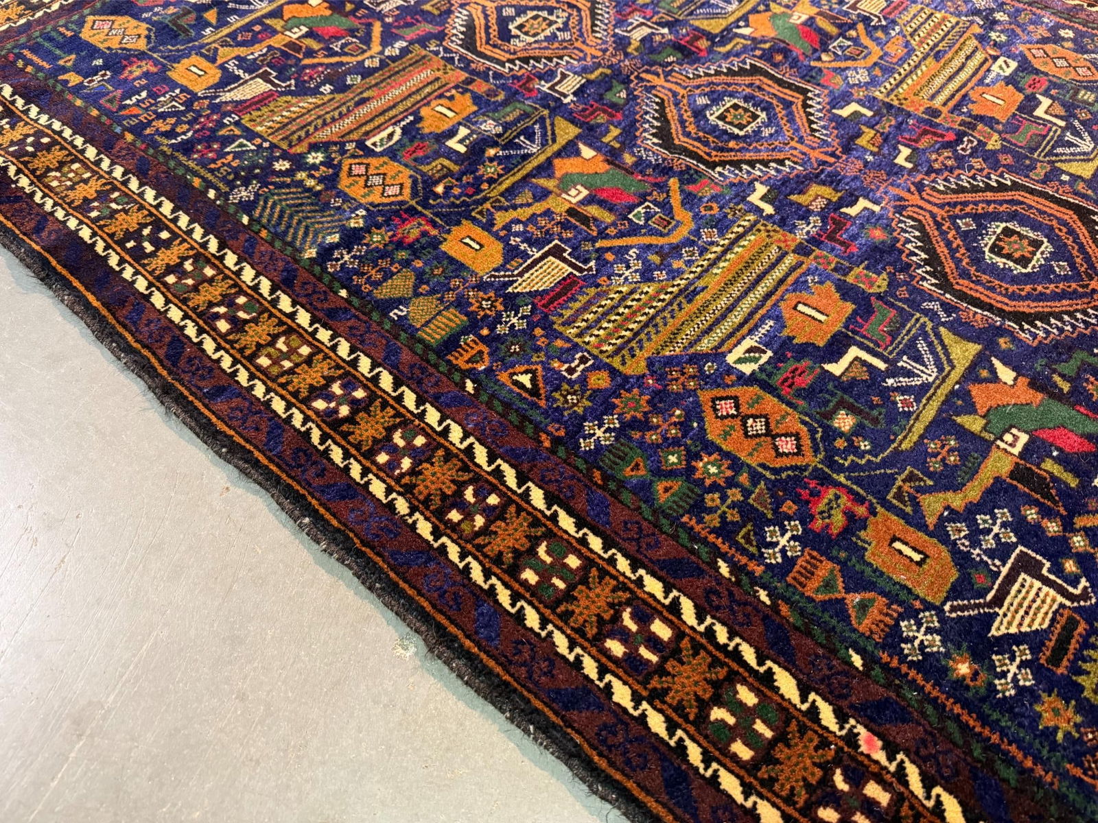 Fine Afghan Baluchi Rug 3.9x6.4 - 4