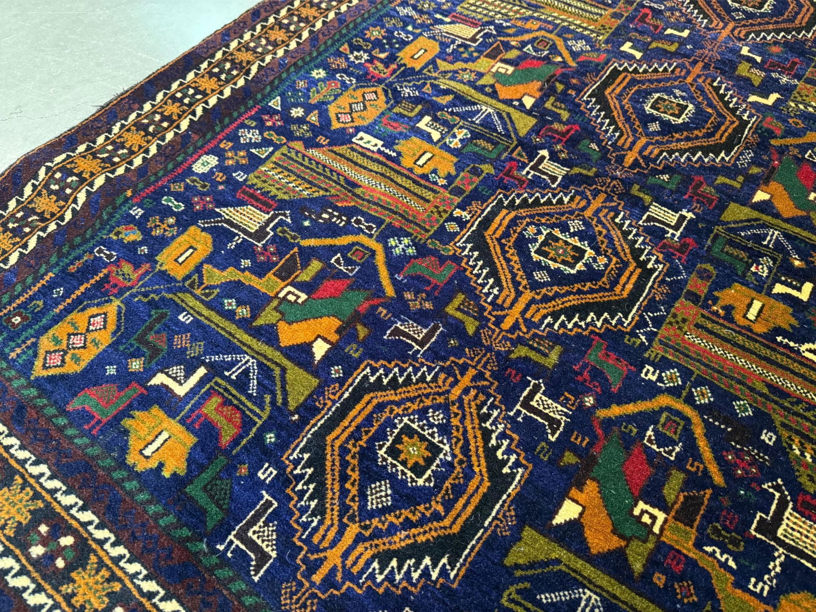 Fine Afghan Baluchi Rug 3.9x6.4 - 6