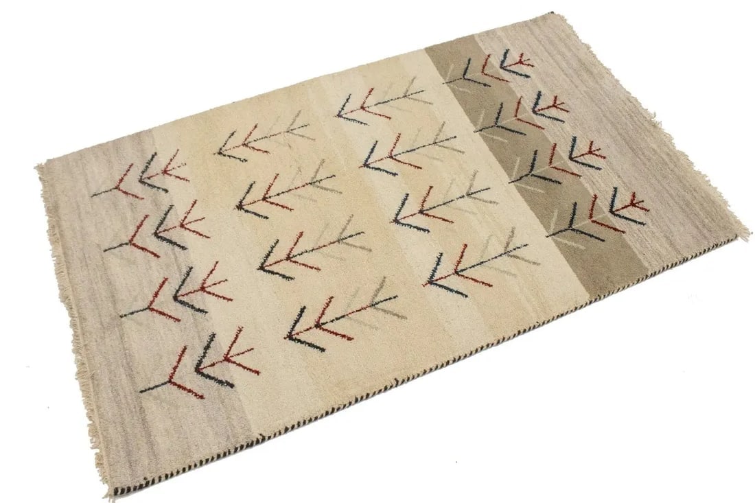 Multicolored Stripes Tribal 3X5 Indo-Gabbeh Oriental Rug - 3