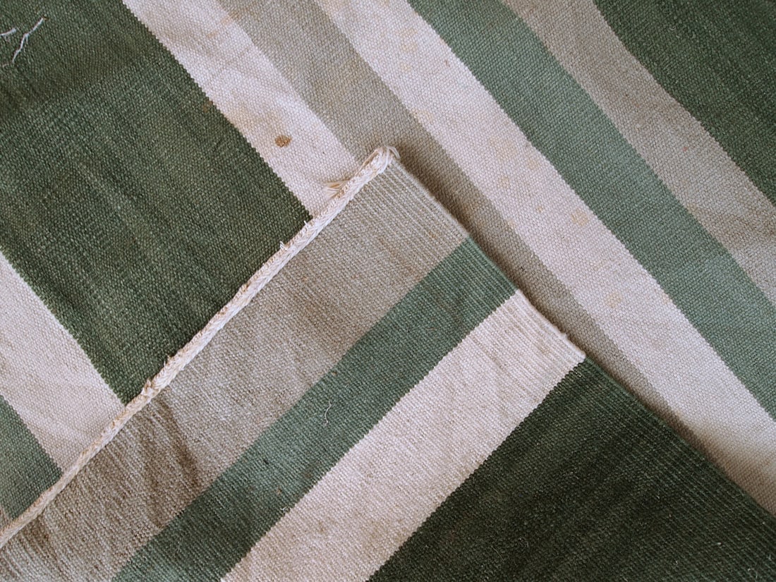 Handmade antique Indian Dhurri kilim 5.4' x 7.8' (167cm x 238cm) 1930s - 11