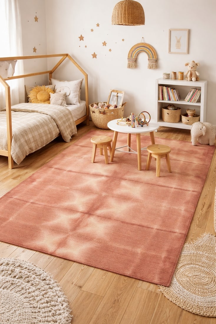 Rust Tie-Dye 5X8 Hand-Tufted Modern Rug - 2