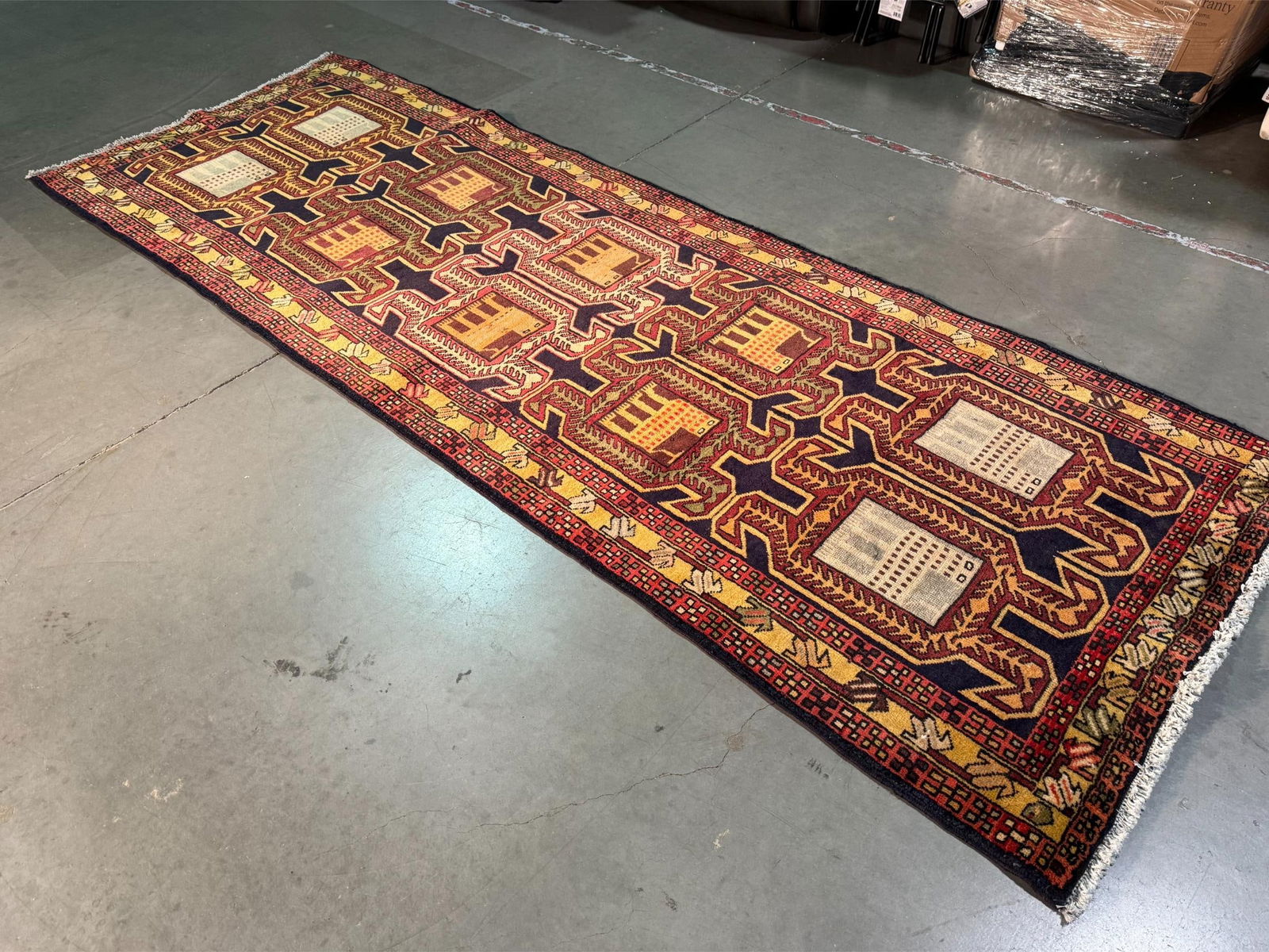 Stunning Persian Hamedan Rug 3.6x9.7 - 8
