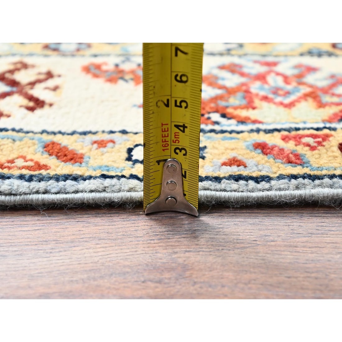 Antarctica Gray 100% Wool Hand Knotted Special Kazak Oriental Rug - 6