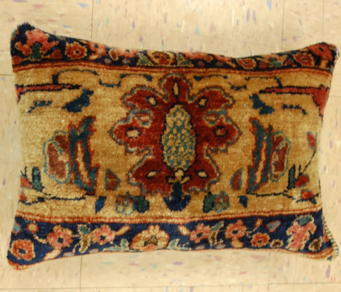 Hand-Made antique rug Pillow Cushion Rug 1'2" x 1' 8" (1 of 4)