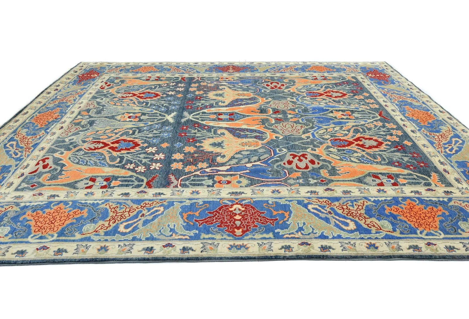Muted Colors Floral Transitional 8X10 Oriental Rug - 4